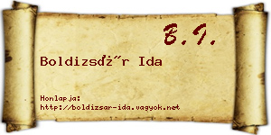 Boldizsár Ida névjegykártya