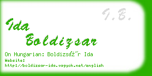 ida boldizsar business card
